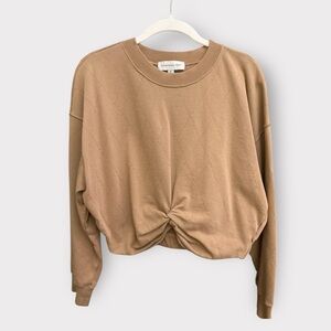 Something Navy Camel Knotted Sweatshirt